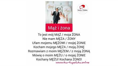 Мініатюра відео про слово: Mąż / Żona